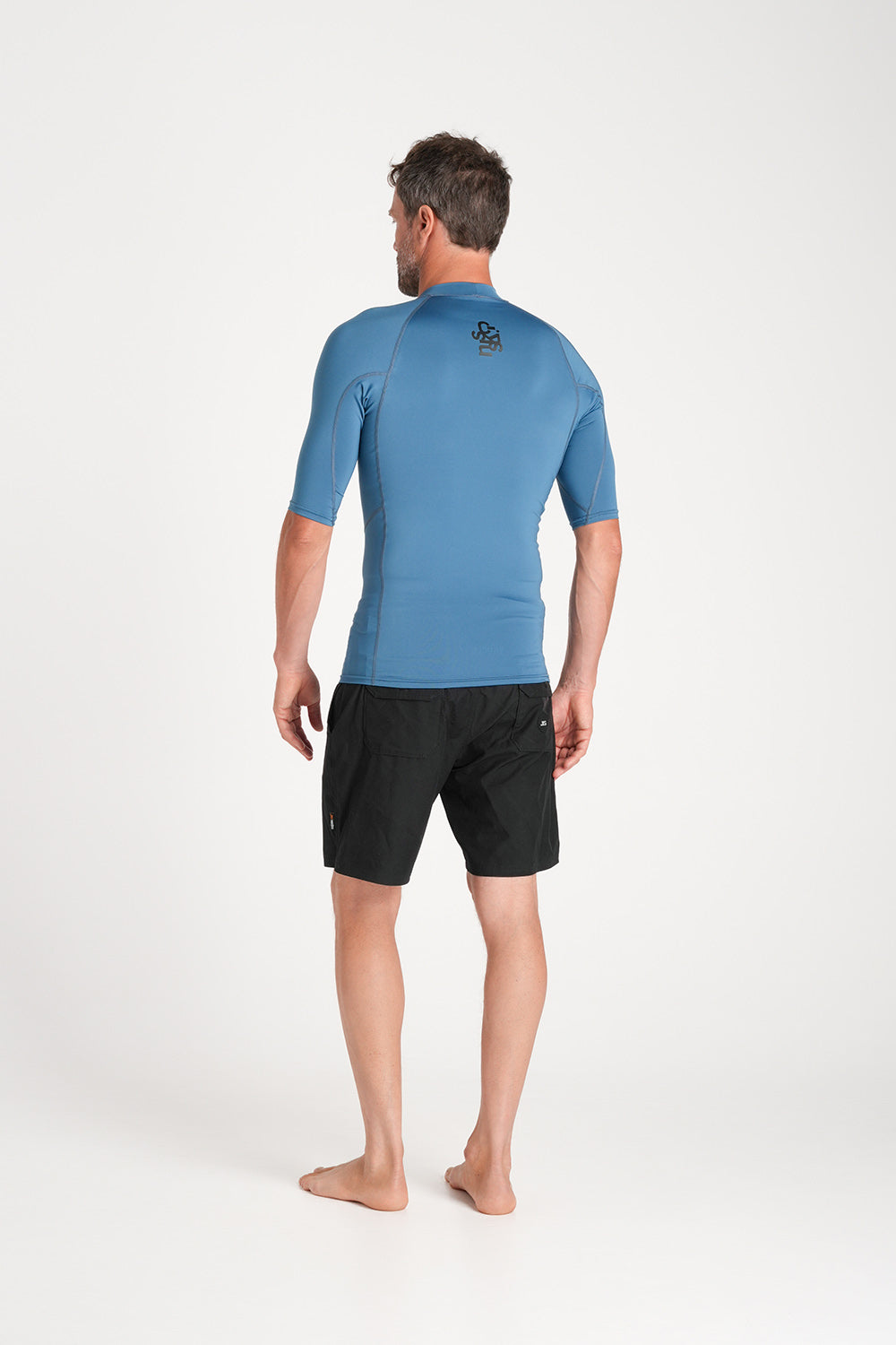 C-Skins Mens NuWave UV Basics Short Sleeve Vest - Steel Blue