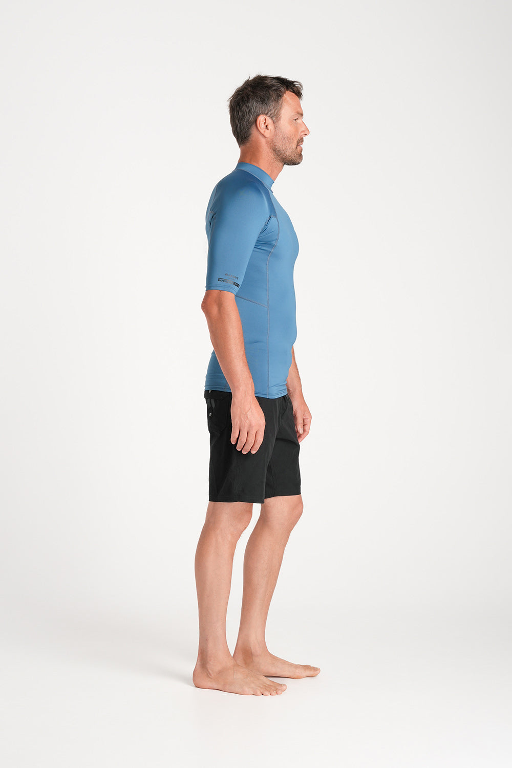 C-Skins Mens NuWave UV Basics Short Sleeve Vest - Steel Blue
