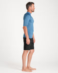 C-Skins Mens NuWave UV Basics Short Sleeve Vest - Steel Blue