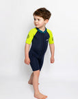 C-Skins C-Kid NuWave Baby FZ Shortie - Bluestone/Lime