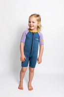 C-Skins C-Kid NuWave Baby FZ Shortie - Steel Blue/Lilac