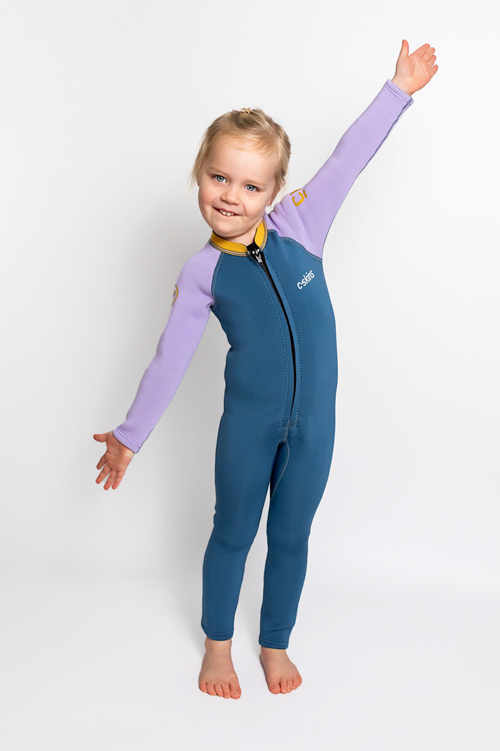 C-Skins C-Kids NuWave Baby FZ Steamer - Steel Blue/Lilac