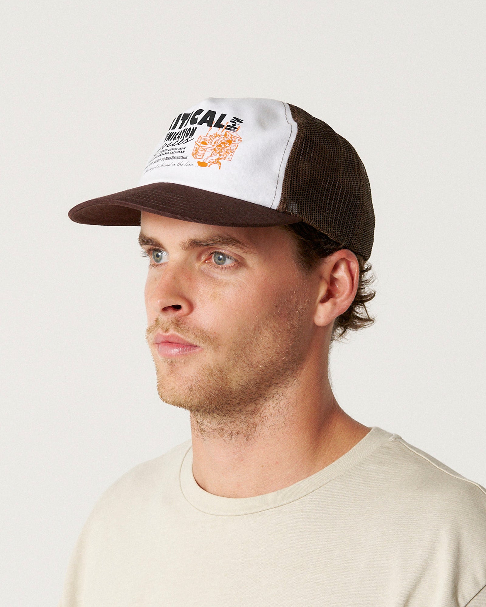 The Critical Slide Society Mens Communication Trucker Cap - One Size - Brown