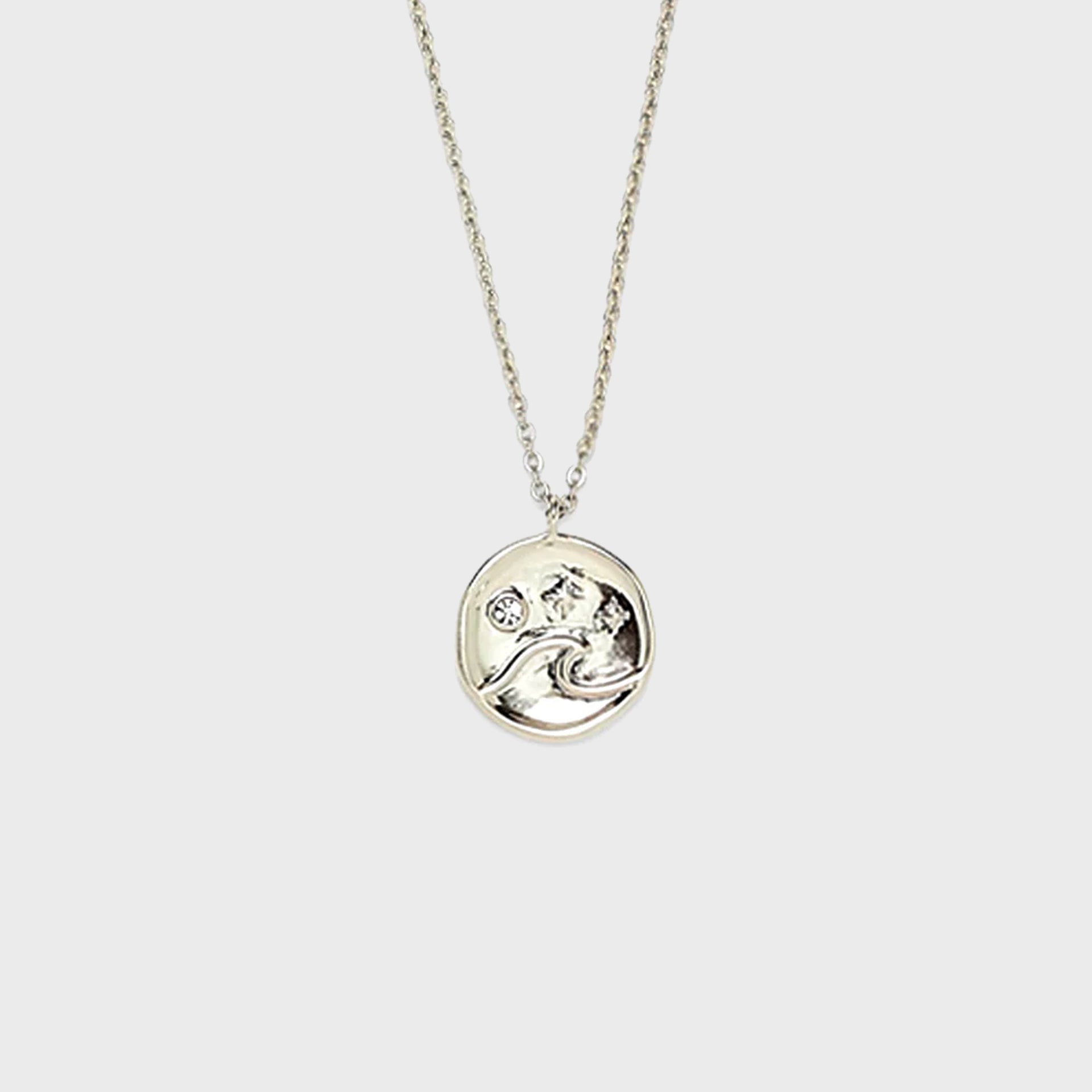 Pura Vida Crystal Wave Coin Necklace - ManGo Surfing