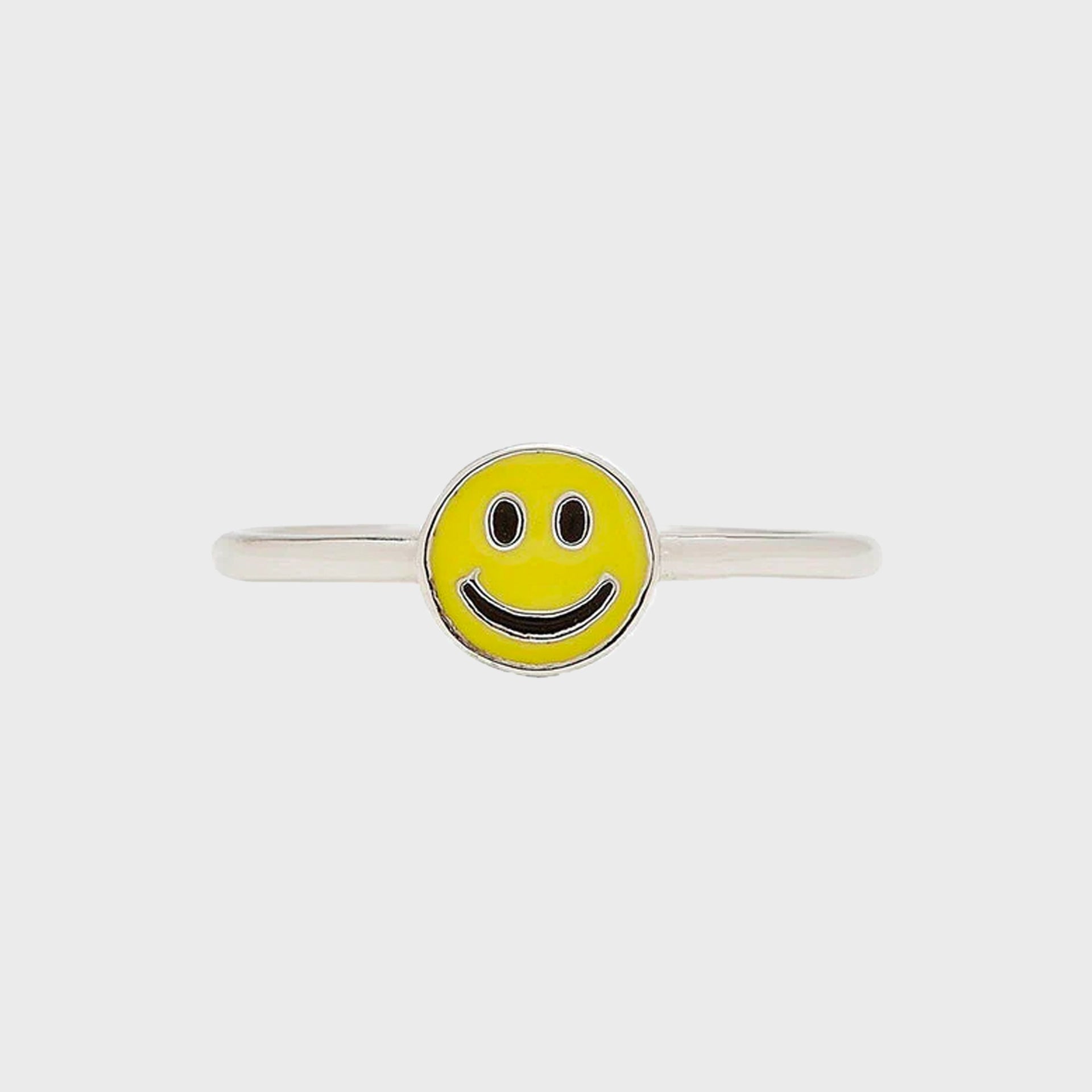 Pura Vida Enamel Happy Face Ring - Silver - ManGo Surfing