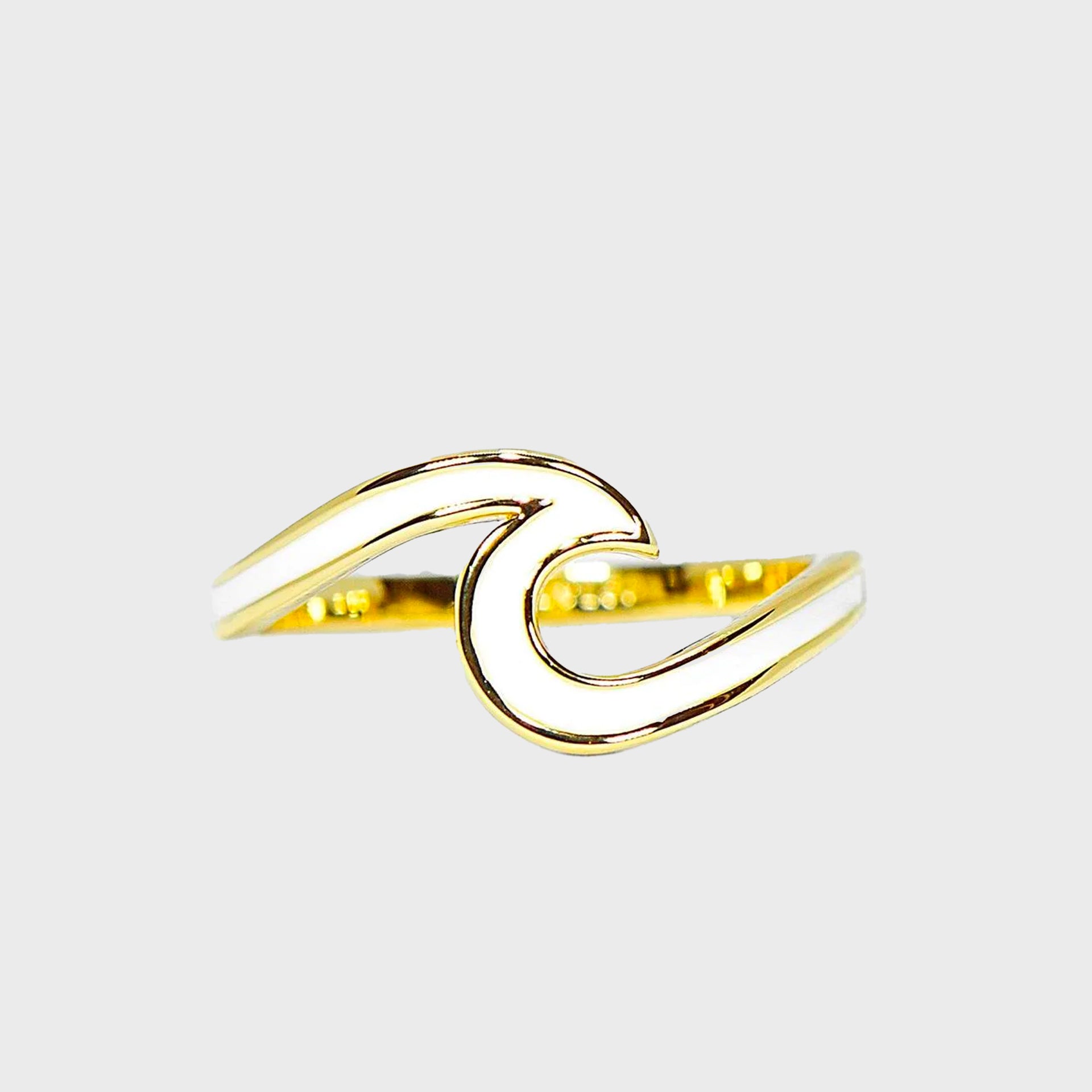 Pura Vida Enamelled Wave Ring - Gold - ManGo Surfing