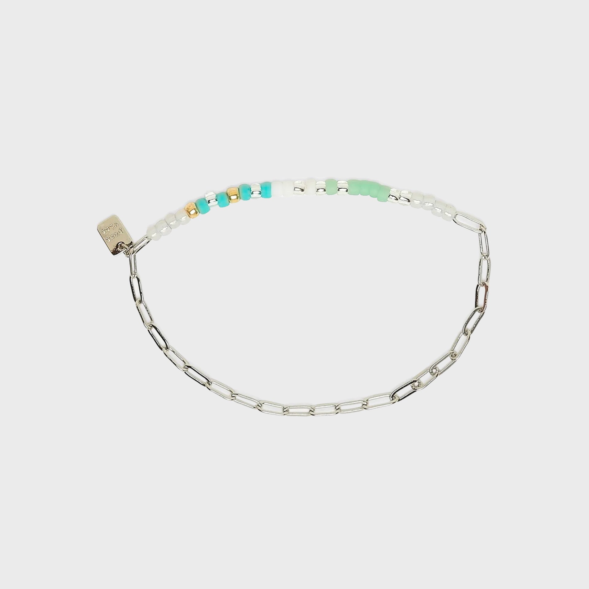 Pura Vida Seabright Stretch Bead and Chain Bracelet - Silver - ManGo Surfing