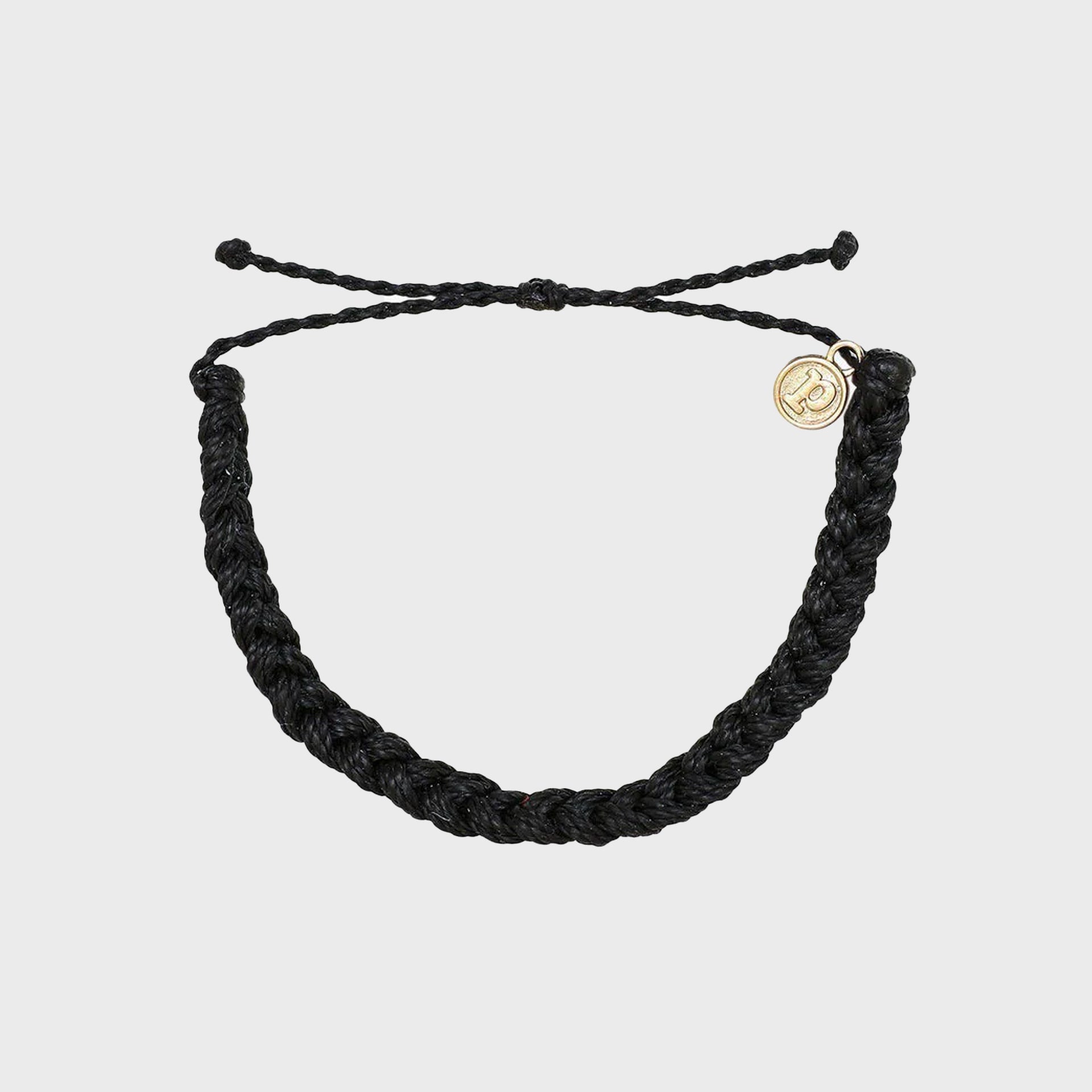 Pura Vida Solid Braided Bracelet - Black - ManGo Surfing