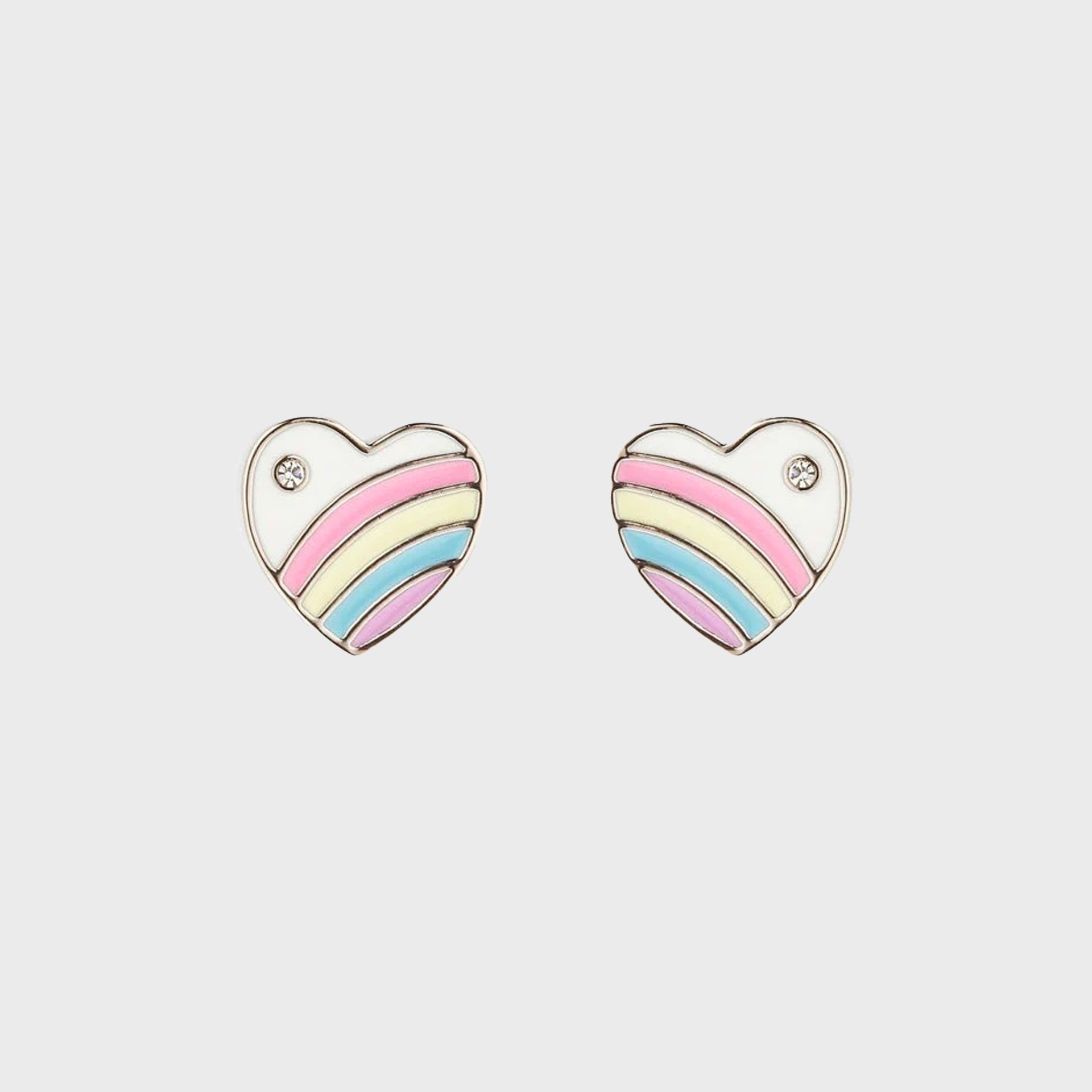 Pura Vida Vintage Heart Stud Earrings - Pastel / Silver - ManGo Surfing