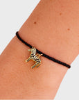 Pura Vida Zebra Gold Charm Bracelet - Black - ManGo Surfing