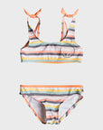 Roxy Lets Go Surfing Girls Bikini (Age 2-7)- Salmon Candy Stripes - ManGo Surfing