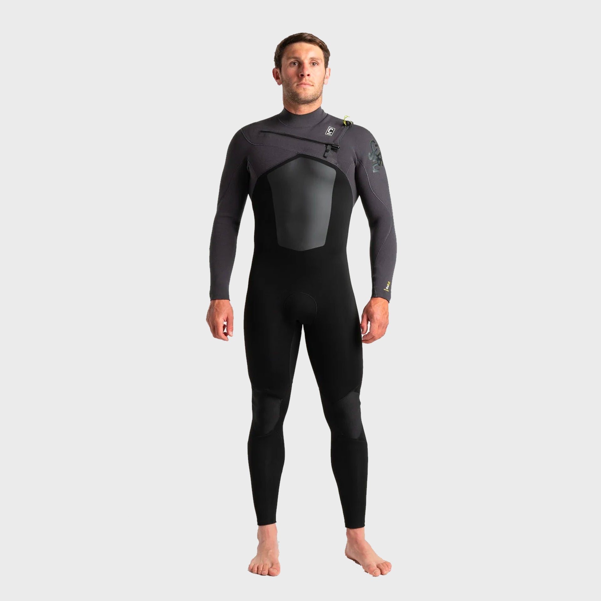 C-Skins Rewired 3:2mm Mens Chest Zip Wetsuit - Black Meteor - ManGo Surfing