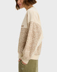 Roxy Womens Gone Wild Block Crew Sweatshirt - Parchment