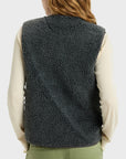 Roxy Womens Iconic Town Sherpa Polar Fleece Vest - Phantom