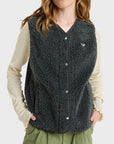 Roxy Womens Iconic Town Sherpa Polar Fleece Vest - Phantom