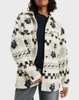 Roxy Womens Morning Crush Fleece Shacket - Parchment