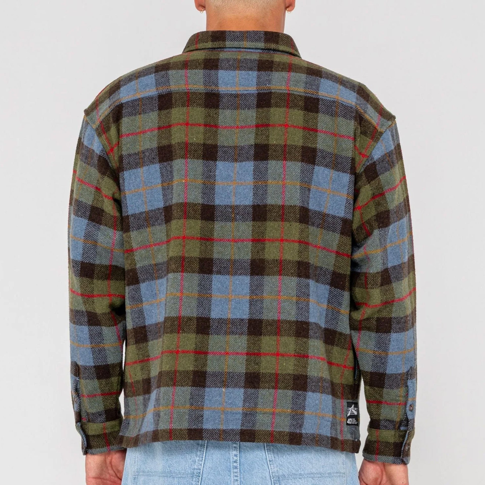 Rusty Mondo Cane Long Sleeve Overshirt - Sky Blue - ManGo Surfing