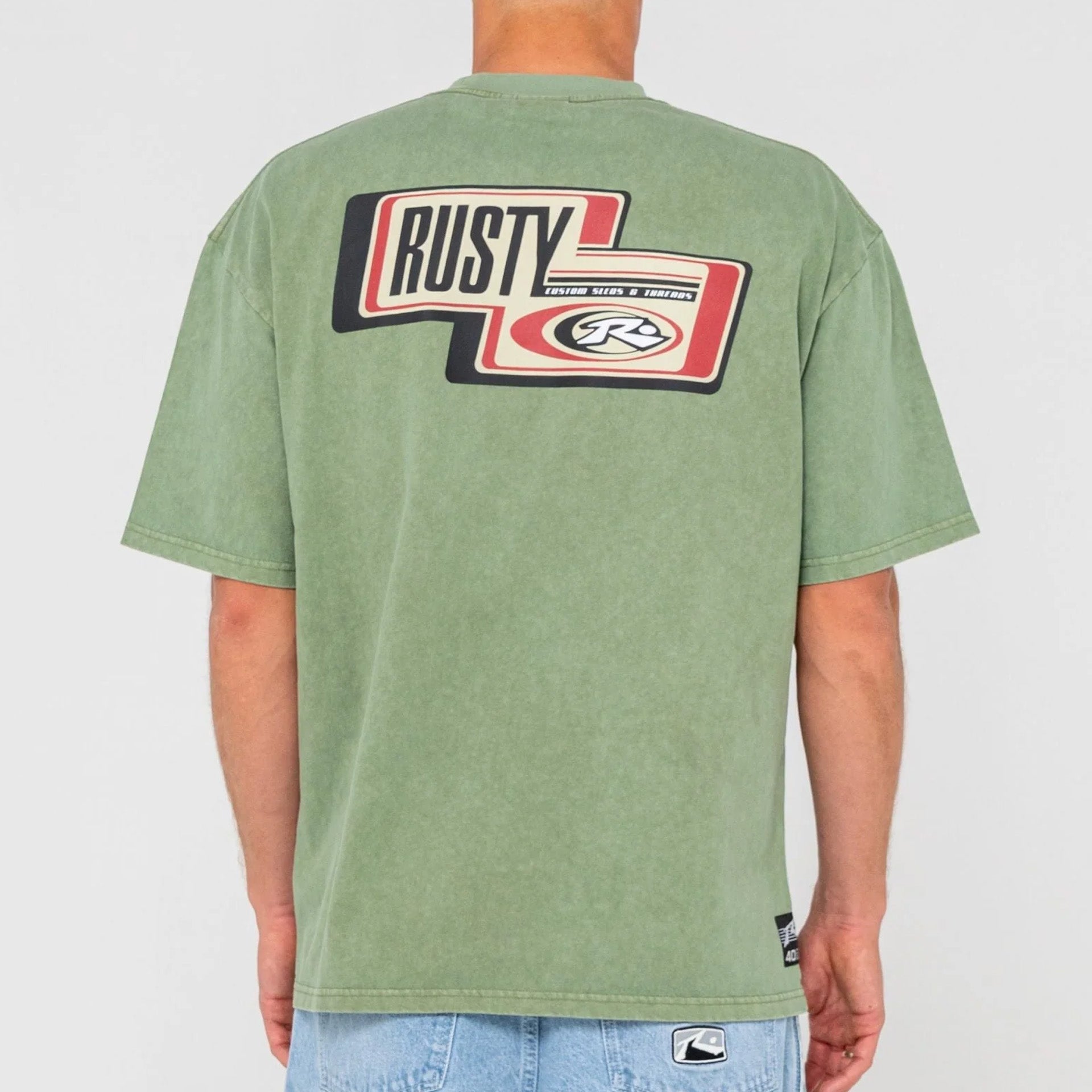Rusty Sleds N Threads T-Shirt - Oil Green - ManGo Surfing