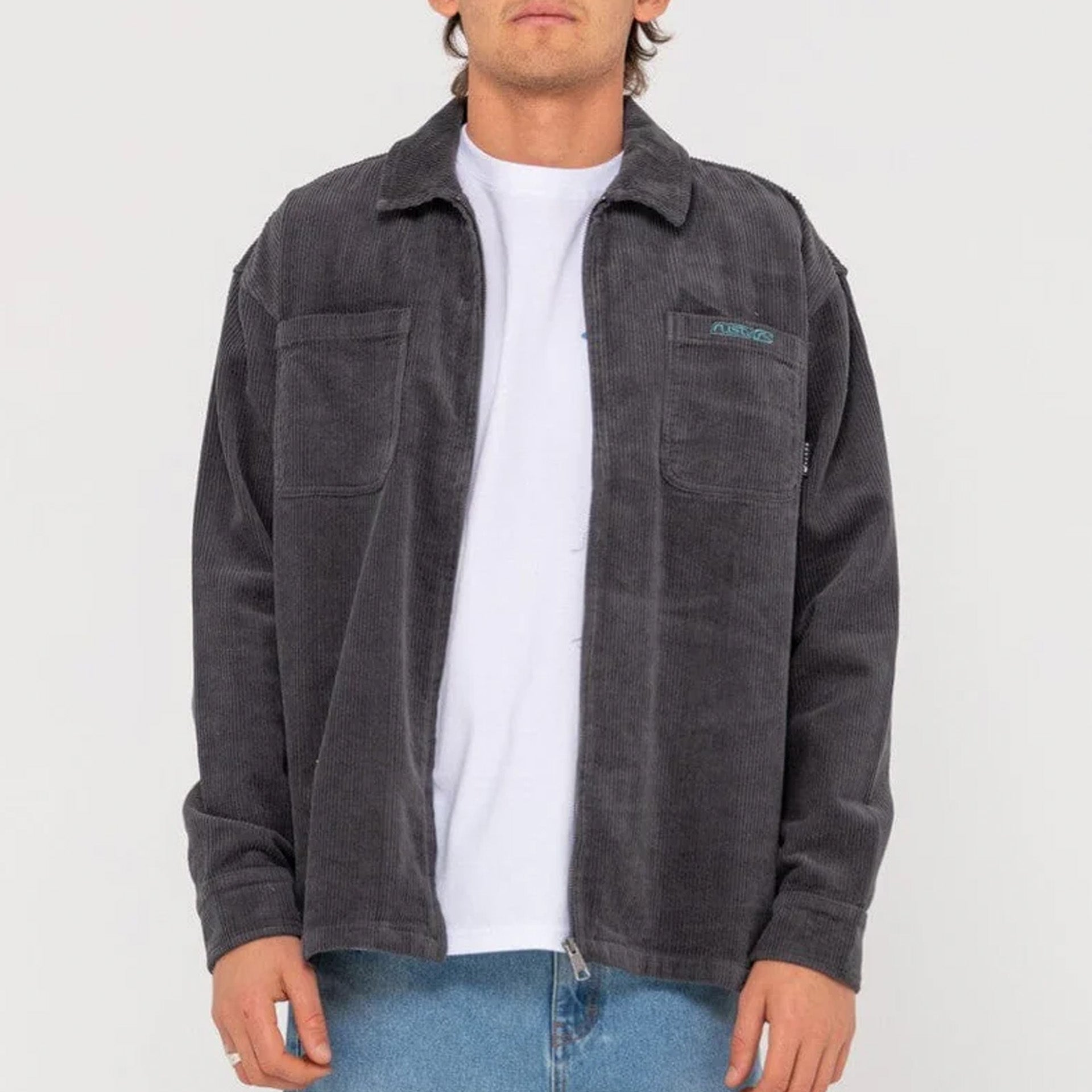 Rusty V8 Coup Cord Jacket - Coal - ManGo Surfing