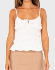 Rusty Womens Effie Cut Out Top - White