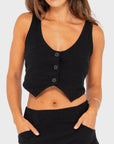 Rusty Womens Sicily Cropped Vest - Black