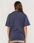 Rusty Womens Wave Rider 2.0 Oversize T-Shirt - Navy Blue