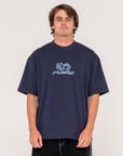 Rusty Double Or Nothin Short Sleeve T-Shirt - Navy Blue