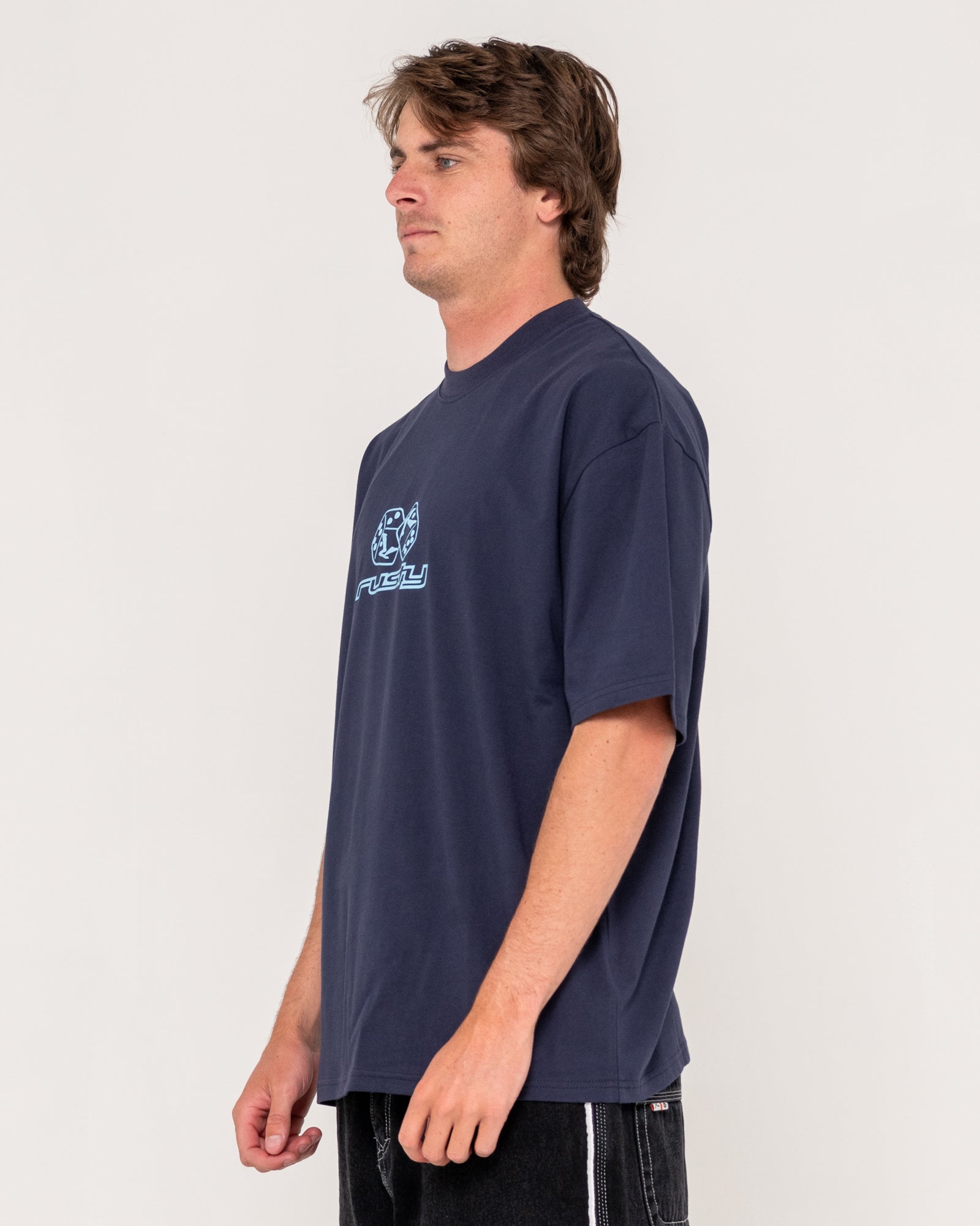 Rusty Double Or Nothin Short Sleeve T-Shirt - Navy Blue