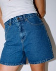 Rusty Womens Cyprus High Denim Shorts - Middy Blue