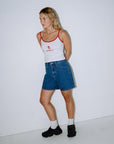Rusty Womens Cyprus High Denim Shorts - Middy Blue