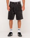 Rusty Flip Daddy Cord Shorts - Coal