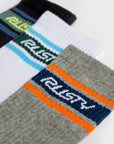 Rusty Pit Crew Mid Calf Socks (3 Pack) - Multi