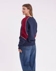 Rusty Womens South Of The River Oversized Crewneck Sweatshirt - Navy/Red