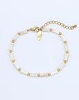 Pineapple Island Mother of Pearl Waterproof Bracelet - Gold