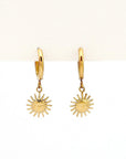 Pineapple Island Sun Hoop Waterproof Earrings - Gold