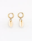 Pineapple Island Cowrie Shell Waterproof Hoop Earrings