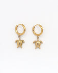 Pineapple Island Turtle Waterproof Hoop Earrings