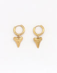 Pineapple Island Shark Tooth Waterproof Hoop Earrings