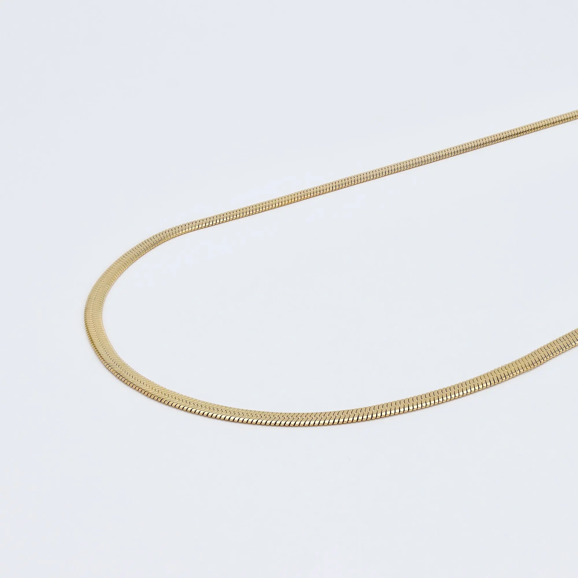 Pineapple Island Herringbone Chain Necklace - Gold
