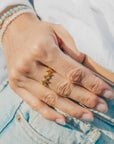 Pineapple Island Mokupuni Starfish Adjustable Ring - Gold
