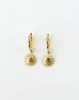 Pineapple Island Sun Hoop Waterproof Earrings - Gold