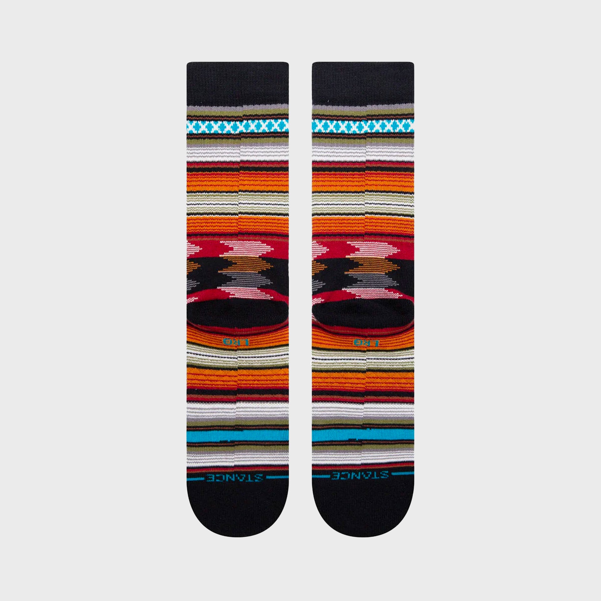 Stance Baron Unisex Crew Sock - Black - ManGo Surfing