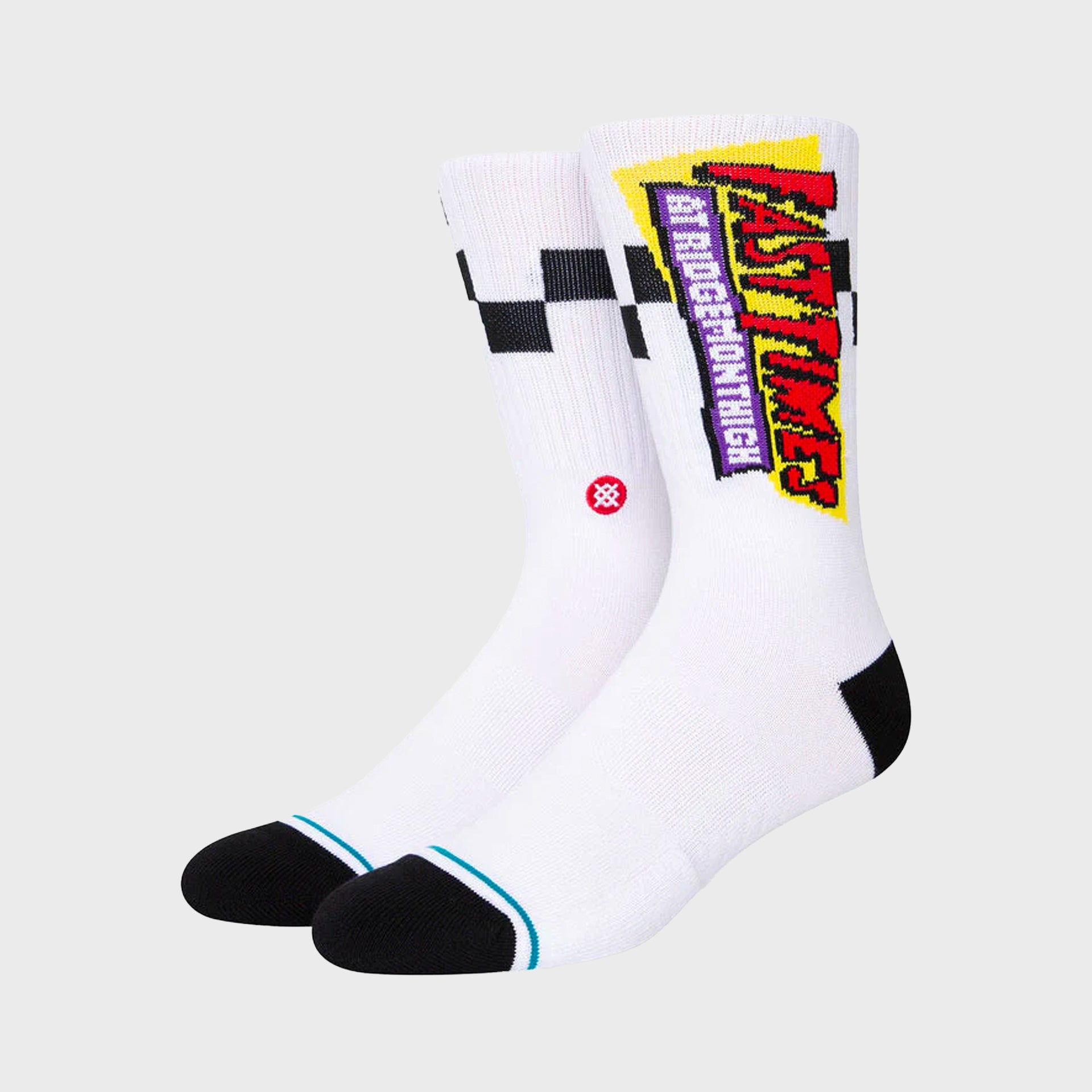 Stance Gnarly Crew Socks - White - ManGo Surfing