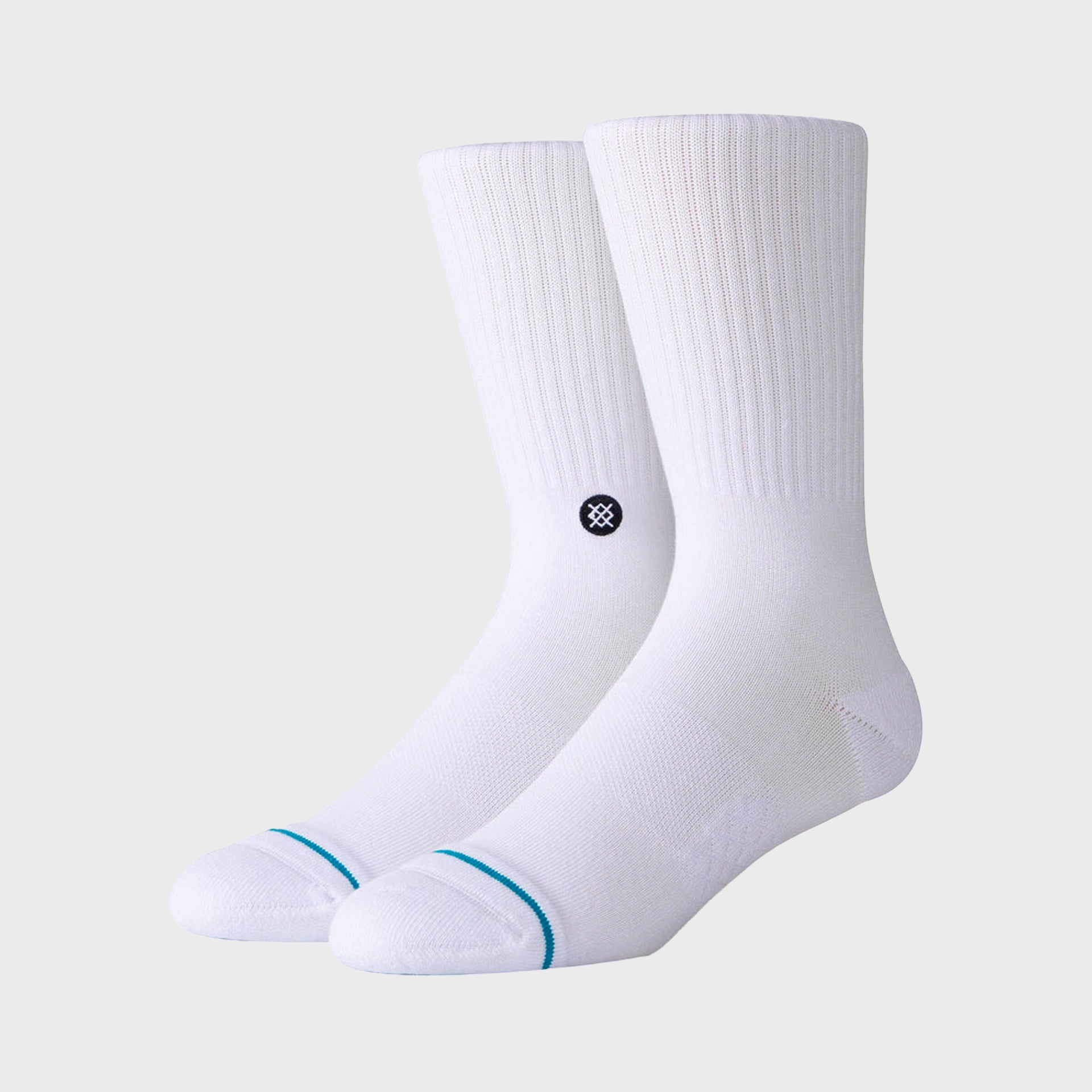 Stance Icon Mens Socks - White/Black - ManGo Surfing