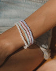 Pineapple Island Momi Mother of Pearl Elasticated Bracelet - White