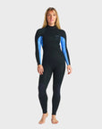 C-Skins Surflite 4/3 mm Womens Back Zip Wetsuit - Black Blue Tie Dye - ManGo Surfing