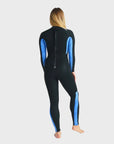 C-Skins Surflite 4/3 mm Womens Back Zip Wetsuit - Black Blue Tie Dye - ManGo Surfing