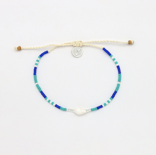 Pineapple Island Mauna Loa Shell Bracelet - Blue/Shell