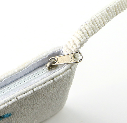 Pineapple Island Small Shell Beaded Pouch - Navy