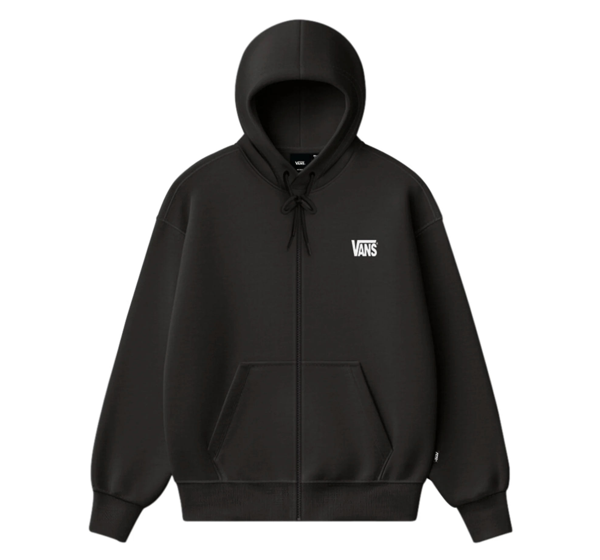 Vans Mens Stretch Logo Zip Pullover Hoodie - Black/White